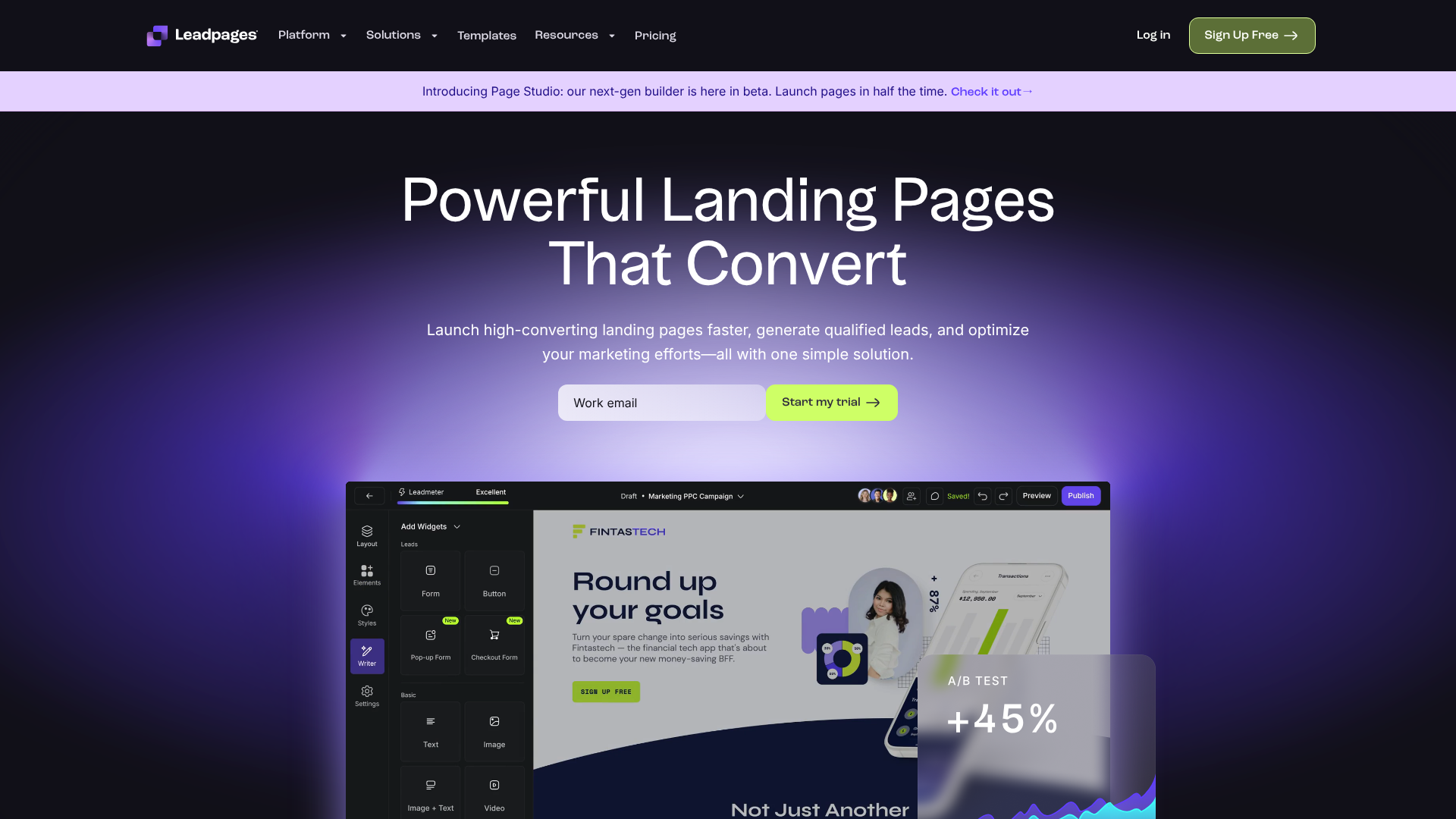 lead capture landing page